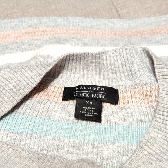 Halogen X Atlantic Pacific Shimmer Striped Sweater - Picture 5 of 6